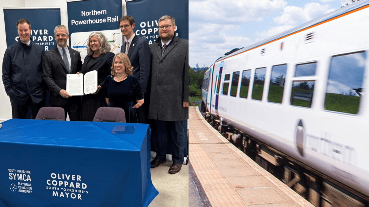 Marie Tidball, Heidi Alexander and Tom Hunt at the Northern Powerhouse Rail signing 