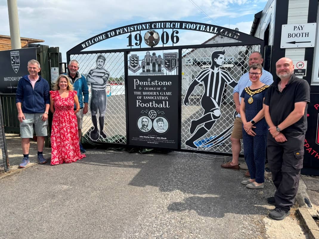Local MP Unveils Commemorative Gate at Penistone Church FC